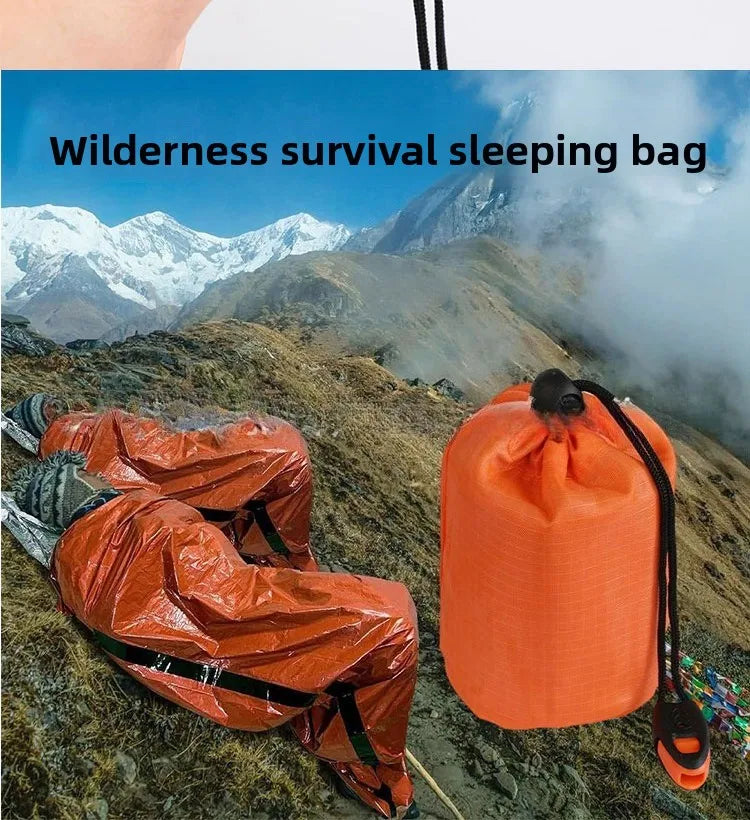 Emergency Sleeping Bag Survival Thermal Blanket Waterproof Insulation Sleeping Sack for Camping Hiking Outdoor Hypothermia Protection