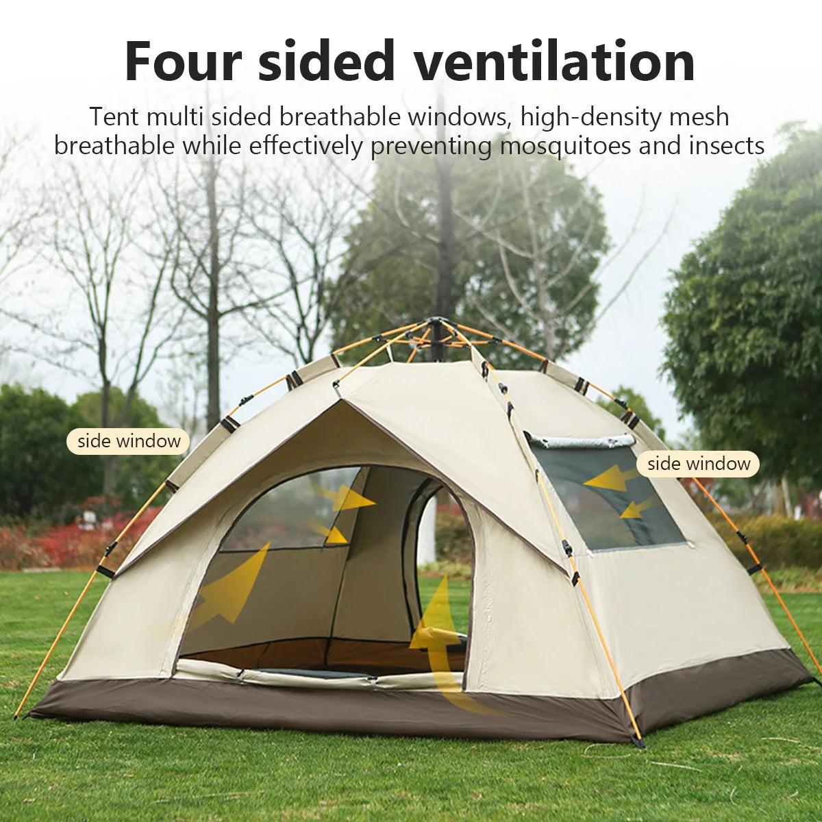 2-4 Person Outdoor Folding Tent Quick Automati Opening Self-driving Wild Camping Tent Waterproof Sunscreen Portable Tent