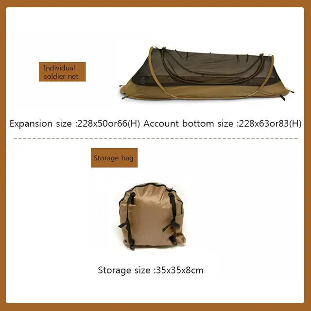 Tent Folding Bed Sunshade Tourism Outdoor Camping Hiking Mountaineering Outdoor Camping Single Tactical Tent Rainproof Boat