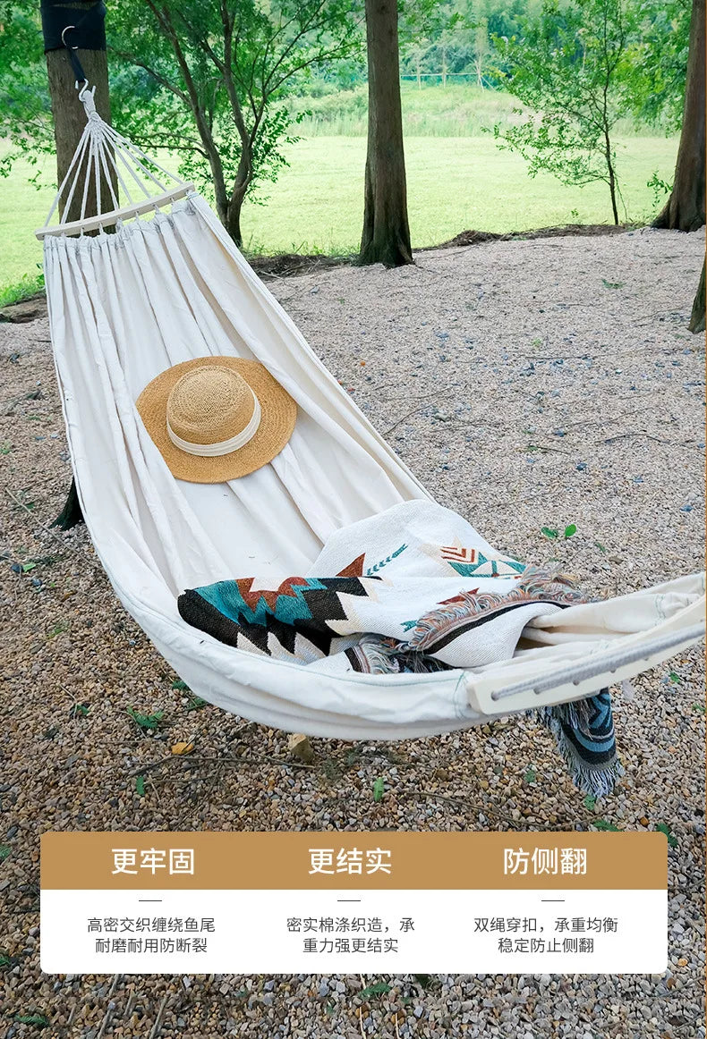 Portable Camping Hammock Outdoor Swing Anti-Tip Travel Hanging Bed Lightweight Nylon Hammock for Camping Hiking Garden