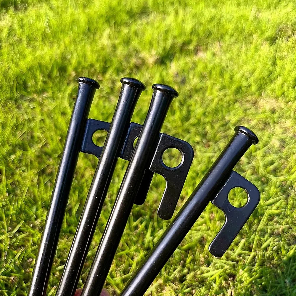 4Pcs/8 Inch Outdoor Tent Nail Tent Pegs Heavy Duty Steel Tent Stakes for Camping Canopy Awning Tent Camping Ground Na