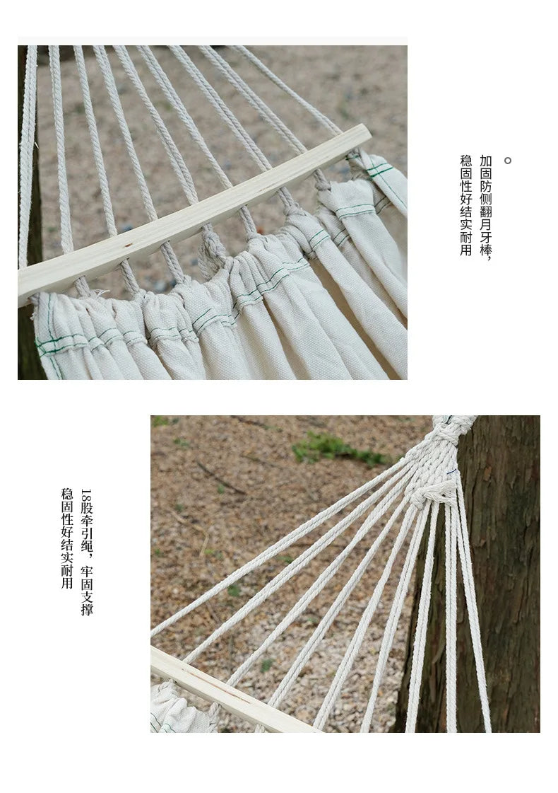 Portable Camping Hammock Outdoor Swing Anti-Tip Travel Hanging Bed Lightweight Nylon Hammock for Camping Hiking Garden