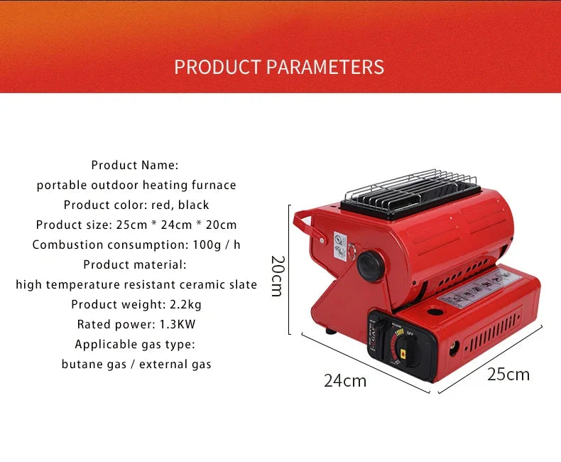 Portable Gas Camping Stove Cassette Burner Outdoor Picnic BBQ Stove Compact Butane Cooker for Camping Fishing Travel