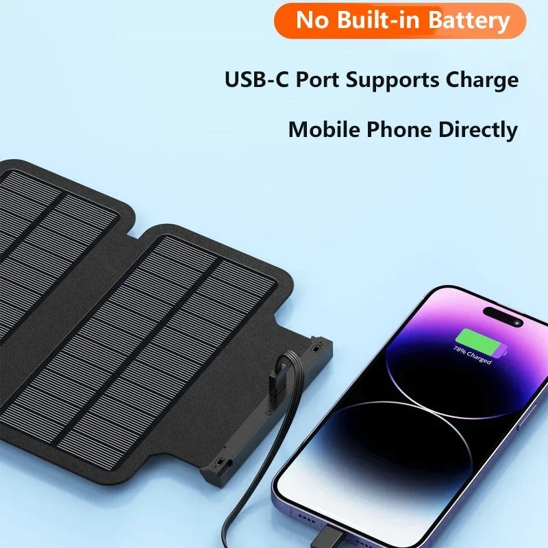 Hand Crank Solar Power Bank 20000mAh Portable Charger with Wireless Charging LED Light Folding Solar Panel for iPhone Android Outdoor Emergency