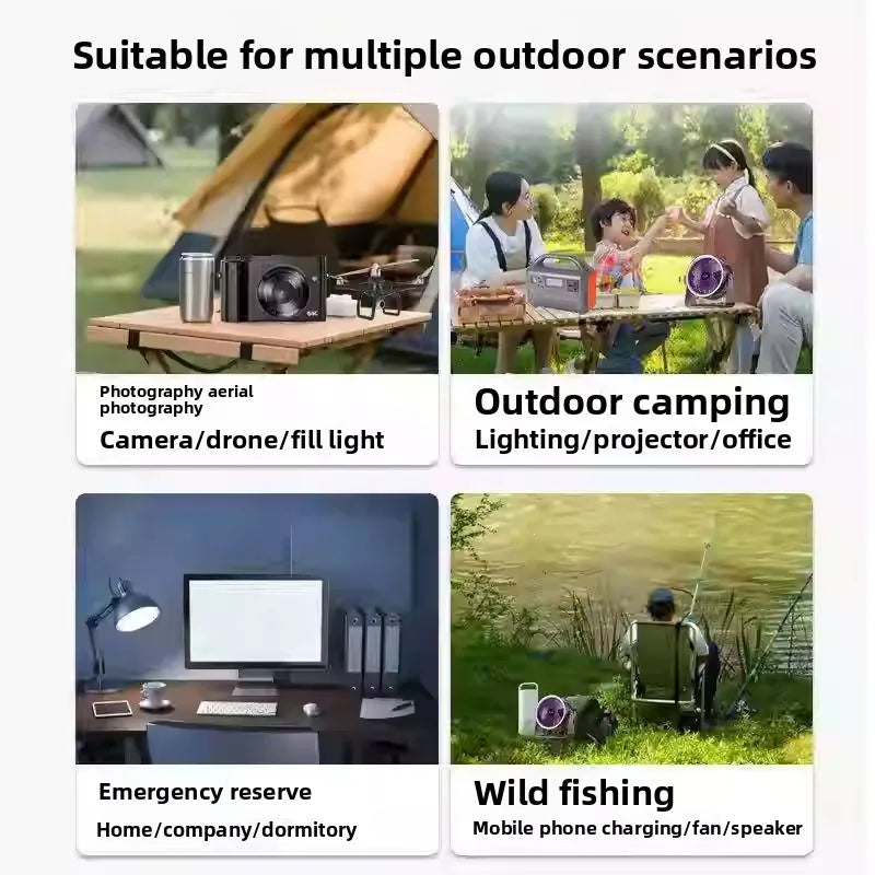 Portable Power Station 400W 192Wh LiFePO4 Solar Generator with Optional Solar Panel AC Outlet USB for Camping RV Emergency Backup