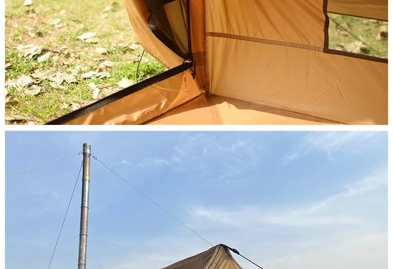 2-Person Camping Tent Lightweight Waterproof Outdoor Beach Cabin Tent with Vent Portable Shelter
