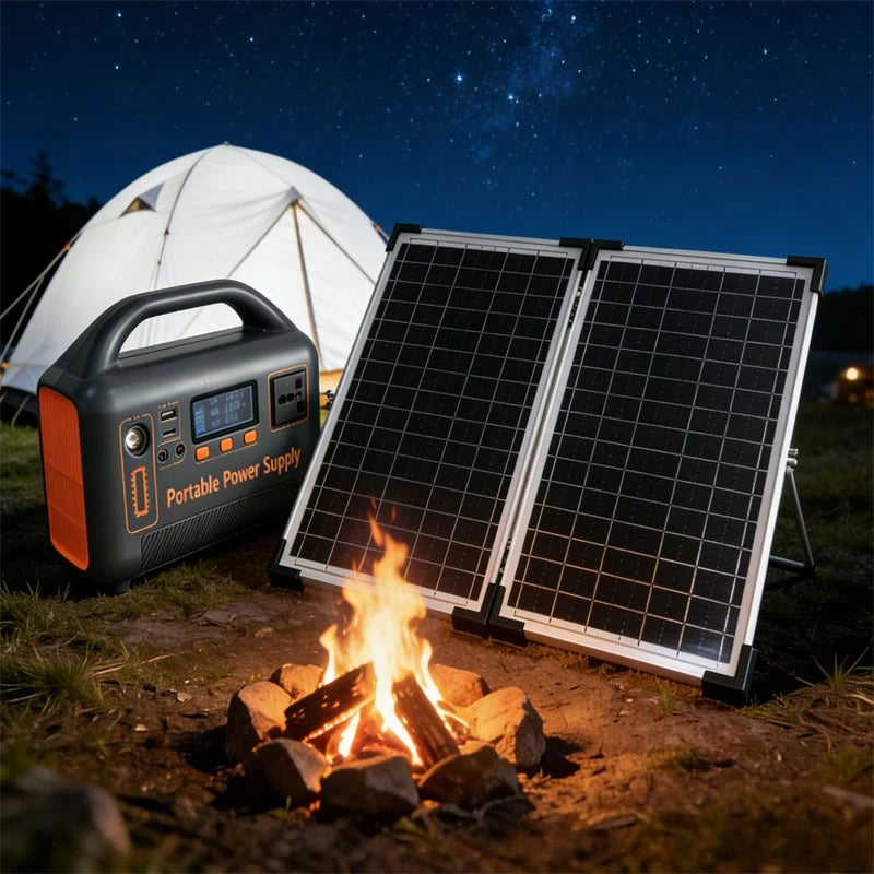 Portable Power Station 400W 192Wh LiFePO4 Solar Generator with Optional Solar Panel AC Outlet USB for Camping RV Emergency Backup
