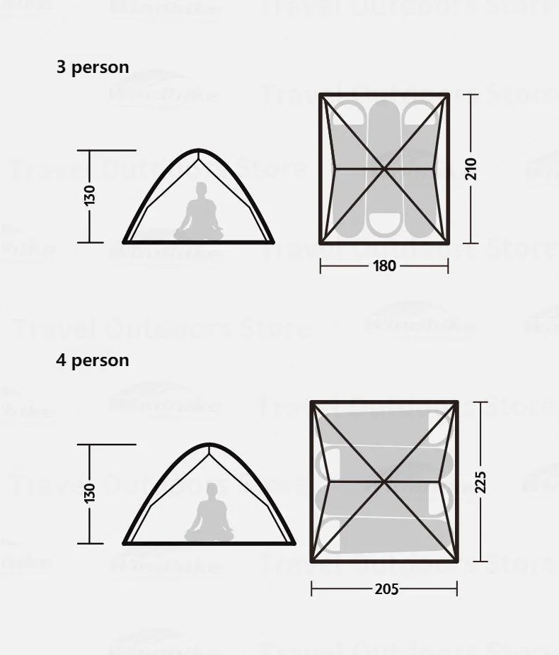 Naturehike Automatic Tent 3-4 Person