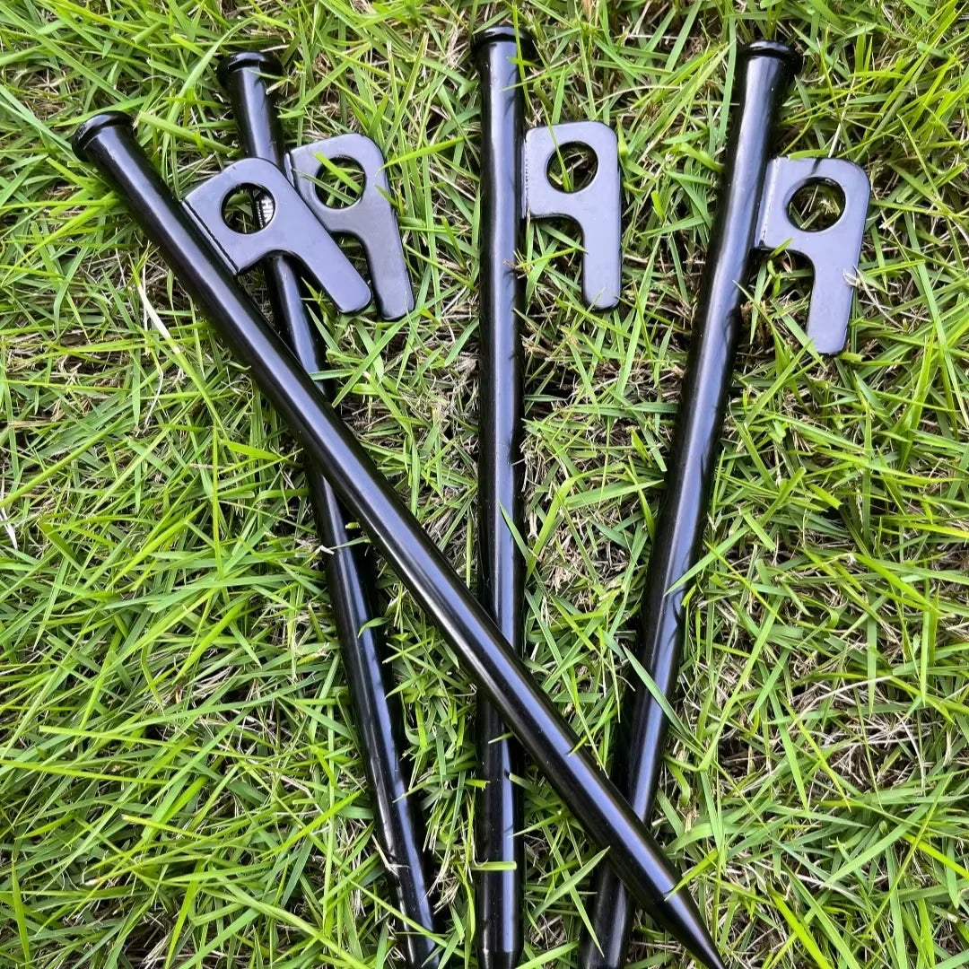 4Pcs/8 Inch Outdoor Tent Nail Tent Pegs Heavy Duty Steel Tent Stakes for Camping Canopy Awning Tent Camping Ground Na