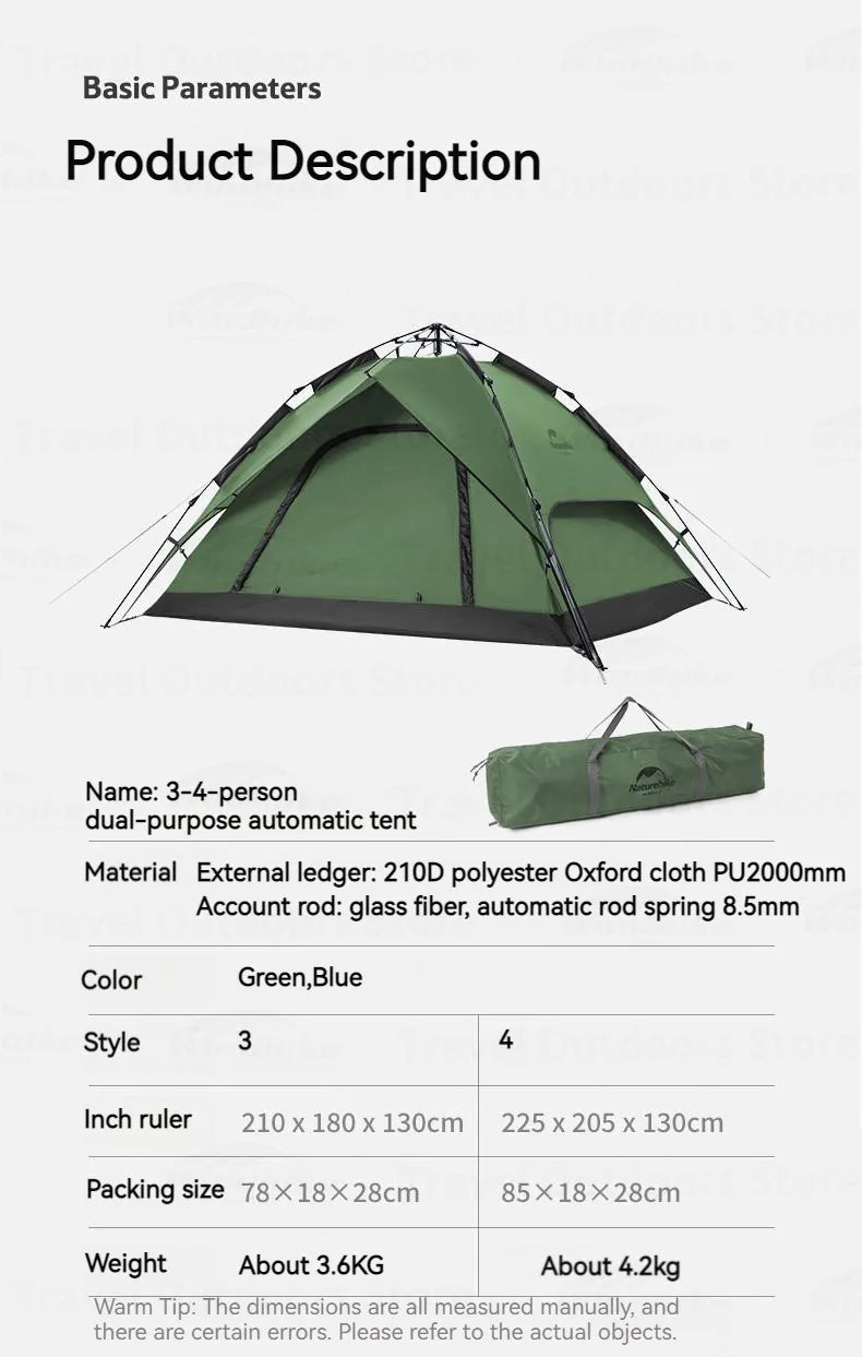 Naturehike Automatic Tent 3-4 Person