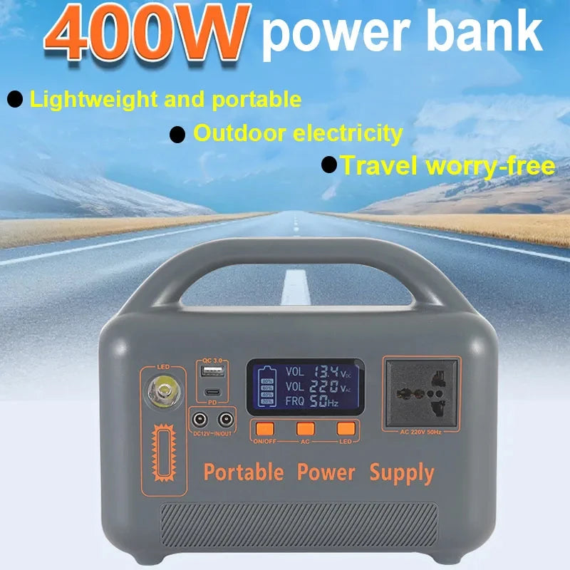 400W Portable Power Station 192Wh Solar Generator LiFePO4 Battery with AC Outlet USB for Camping RV Emergency Backup