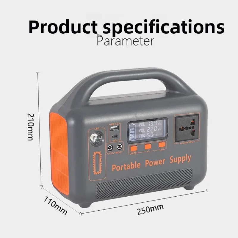 Portable Power Station 400W 192Wh LiFePO4 Solar Generator with Optional Solar Panel AC Outlet USB for Camping RV Emergency Backup