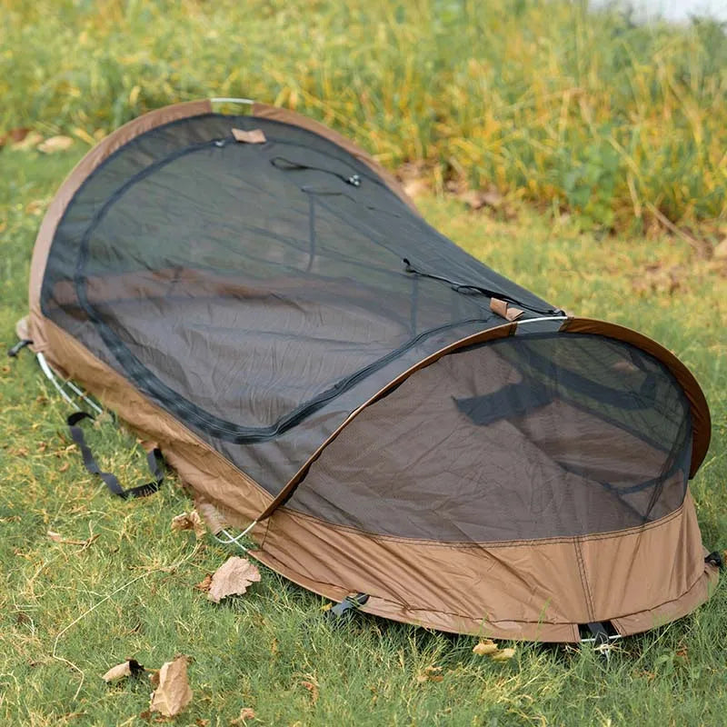 Tent Folding Bed Sunshade Tourism Outdoor Camping Hiking Mountaineering Outdoor Camping Single Tactical Tent Rainproof Boat