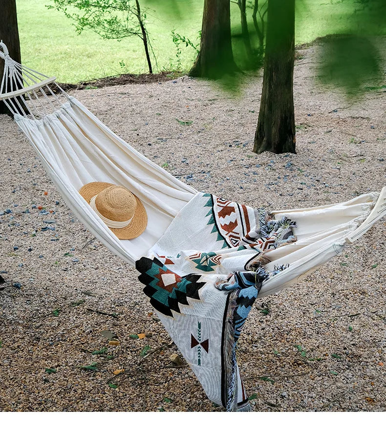 Portable Camping Hammock Outdoor Swing Anti-Tip Travel Hanging Bed Lightweight Nylon Hammock for Camping Hiking Garden