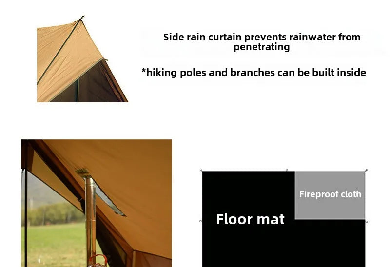 2-Person Camping Tent Lightweight Waterproof Outdoor Beach Cabin Tent with Vent Portable Shelter