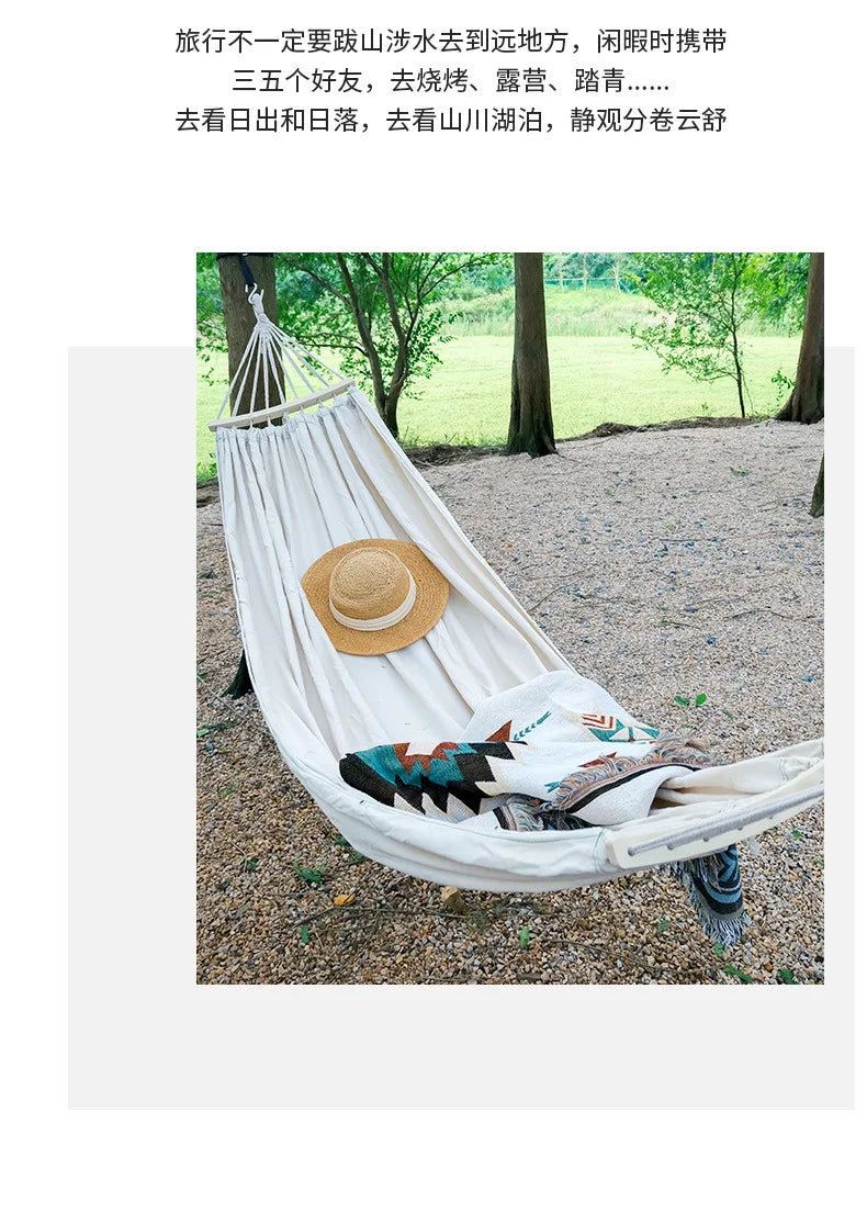 Portable Camping Hammock Outdoor Swing Anti-Tip Travel Hanging Bed Lightweight Nylon Hammock for Camping Hiking Garden