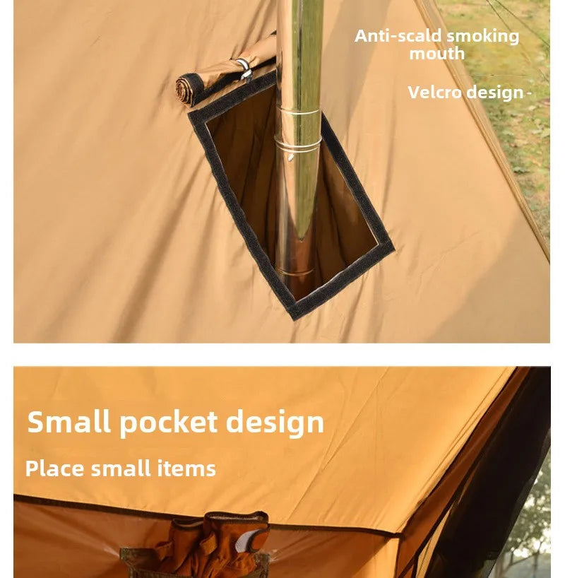 2-Person Camping Tent Lightweight Waterproof Outdoor Beach Cabin Tent with Vent Portable Shelter