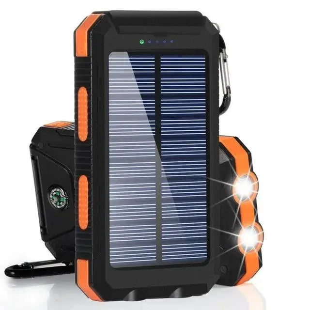 Solar Power Bank 80000mAh Portable Charger USB Fast Charging with LED Light for iPhone Samsung Android Outdoor