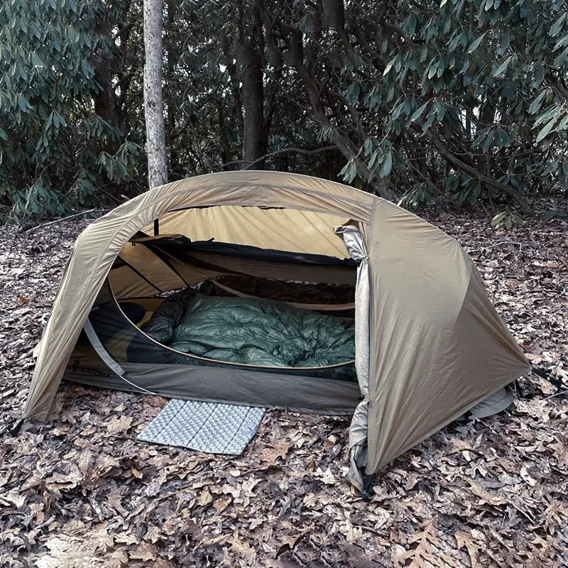 Tent Folding Bed Sunshade Tourism Outdoor Camping Hiking Mountaineering Outdoor Camping Single Tactical Tent Rainproof Boat