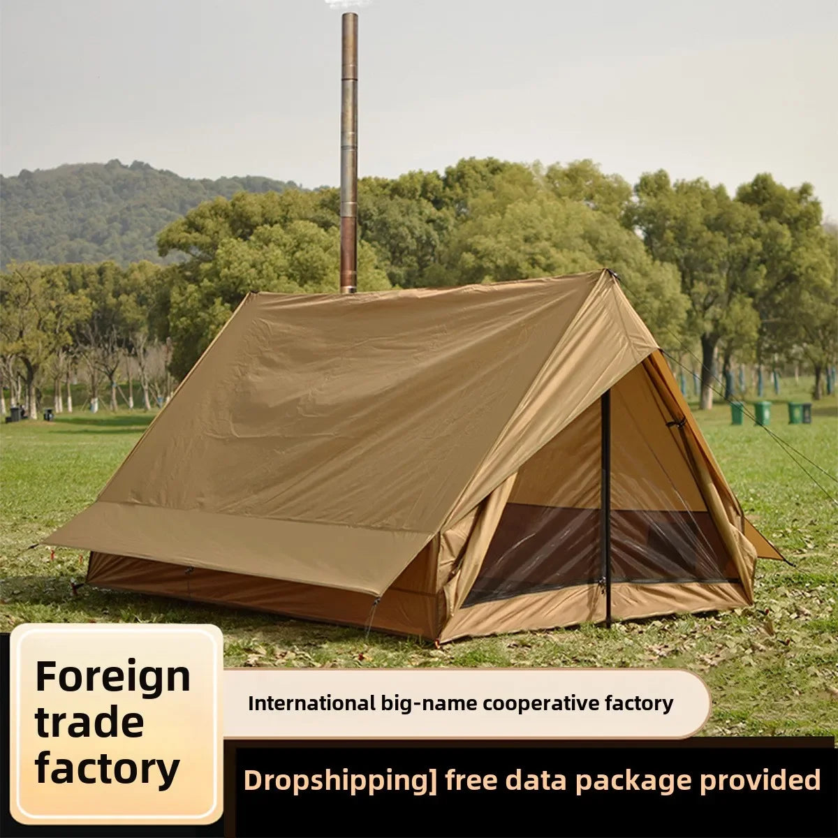 2-Person Camping Tent Lightweight Waterproof Outdoor Beach Cabin Tent with Vent Portable Shelter