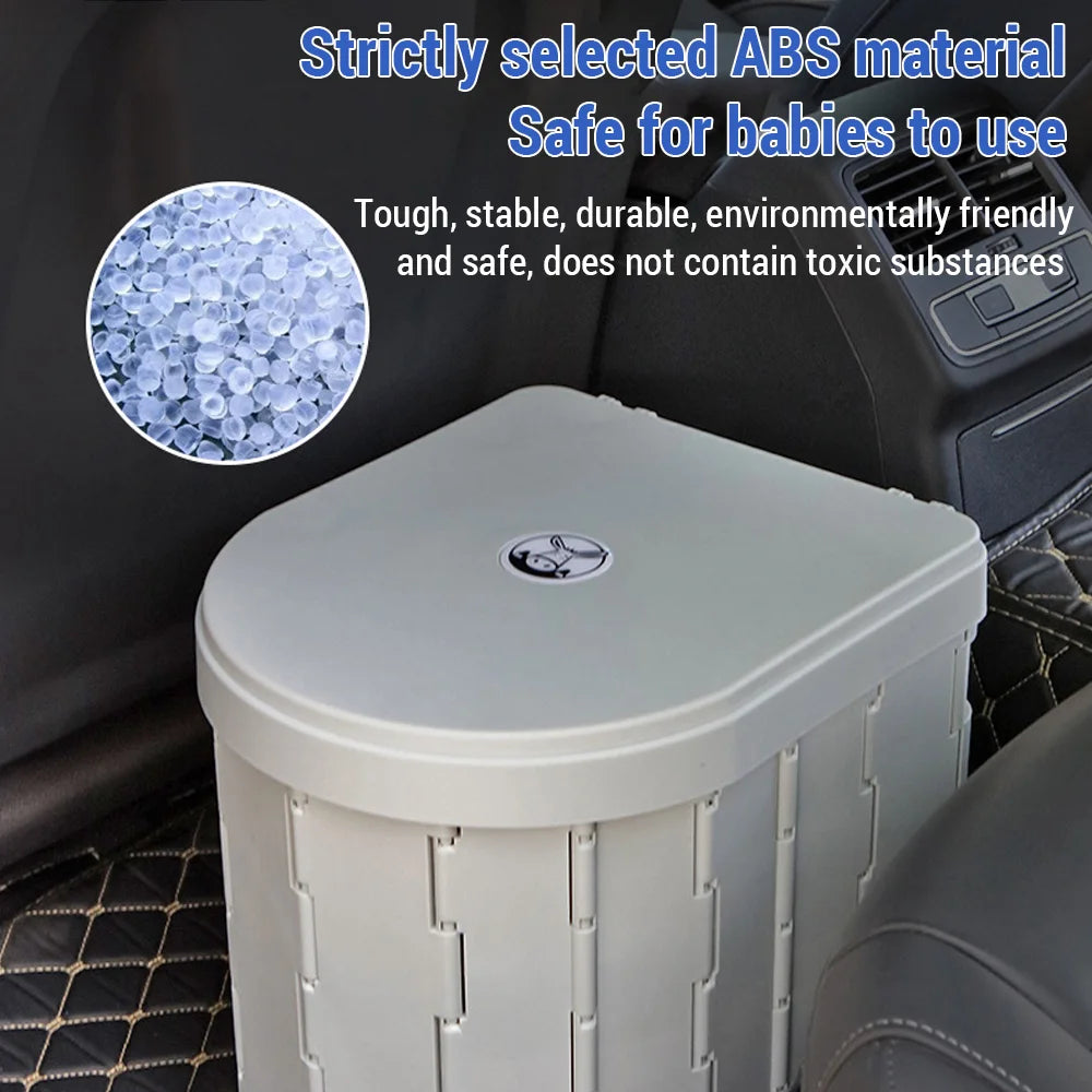 Portable Camping Toilet Folding Travel Potty Car Mounted Outdoor Toilet for Adults Kids Elderly Compact Emergency Toilet