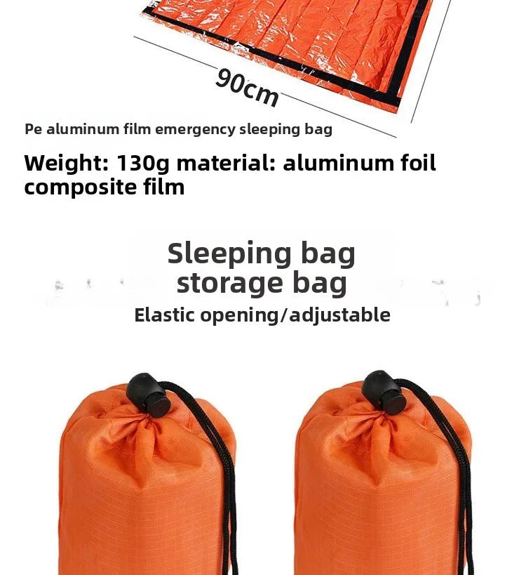 Emergency Sleeping Bag Survival Thermal Blanket Waterproof Insulation Sleeping Sack for Camping Hiking Outdoor Hypothermia Protection
