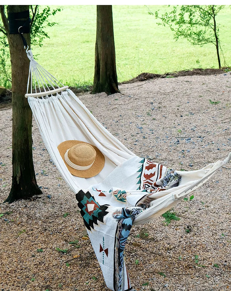 Portable Camping Hammock Outdoor Swing Anti-Tip Travel Hanging Bed Lightweight Nylon Hammock for Camping Hiking Garden