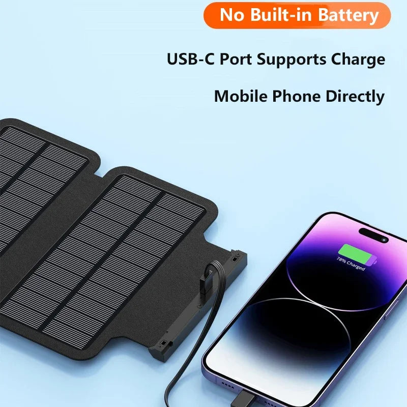 Hand Crank Solar Power Bank 20000mAh Portable Charger with Wireless Charging LED Light Folding Solar Panel for iPhone Android Outdoor Emergency