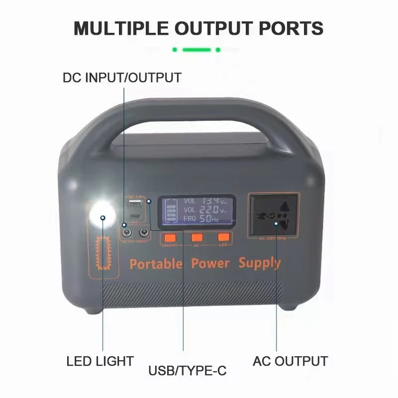 400W Portable Power Station 192Wh Solar Generator LiFePO4 Battery with AC Outlet USB for Camping RV Emergency Backup