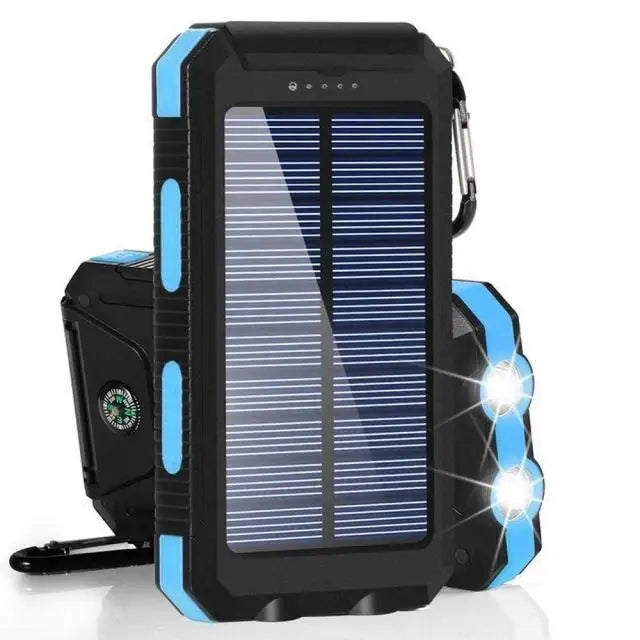 Solar Power Bank 80000mAh Portable Charger USB Fast Charging with LED Light for iPhone Samsung Android Outdoor