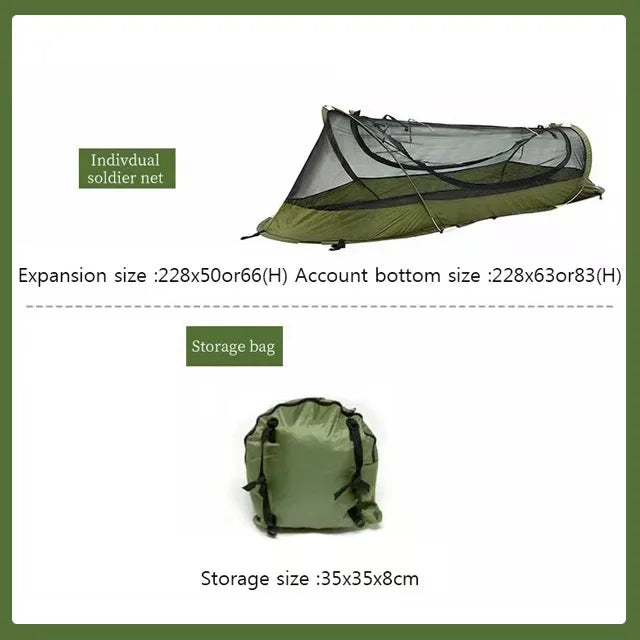 Tent Folding Bed Sunshade Tourism Outdoor Camping Hiking Mountaineering Outdoor Camping Single Tactical Tent Rainproof Boat