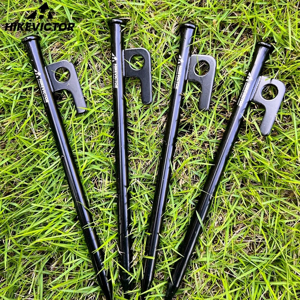 4Pcs/8 Inch Outdoor Tent Nail Tent Pegs Heavy Duty Steel Tent Stakes for Camping Canopy Awning Tent Camping Ground Na