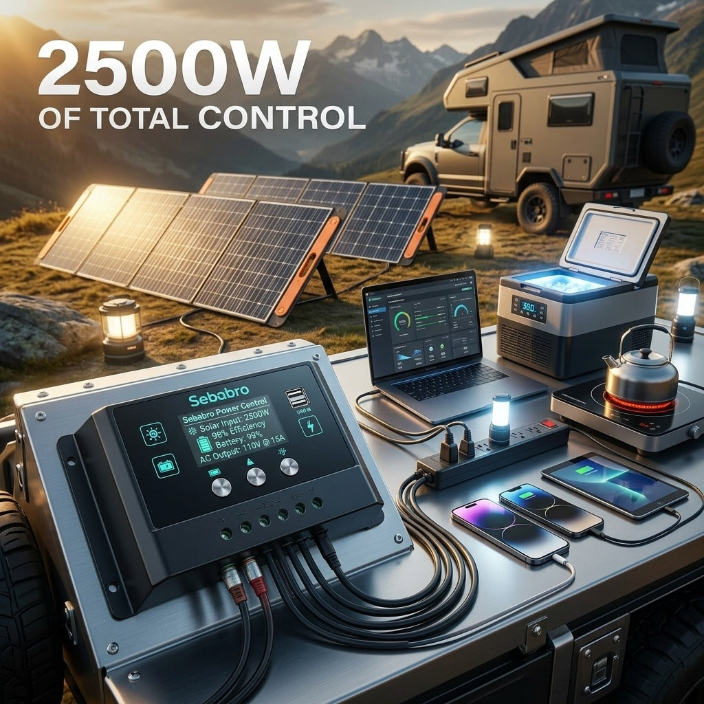 Portable Solar Panel Kit 2500W Foldable Solar Charger with Controller USB Output for Camping RV Off-Grid Power System