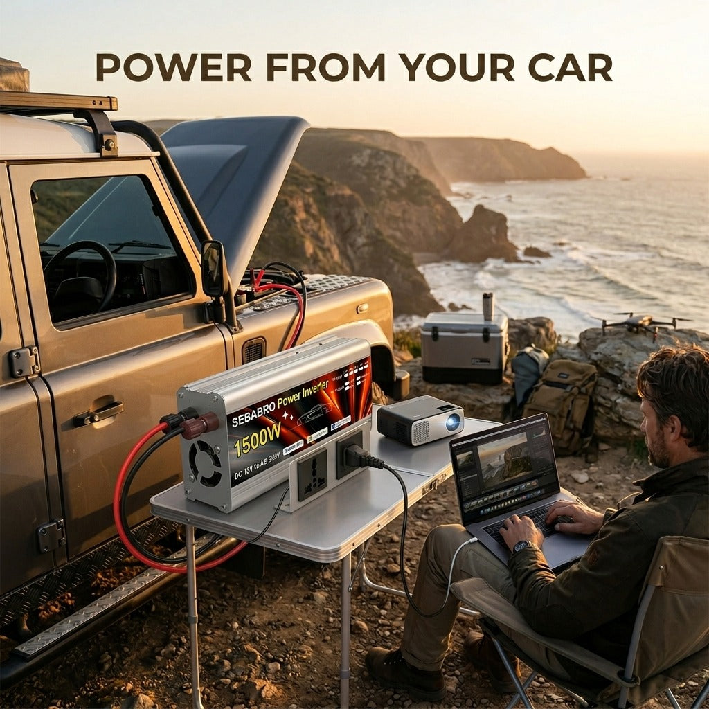 12V to 220V Power Inverter 500W 1000W 1500W 2000W Car Converter Portable Solar Inverter DC to AC Voltage Transformer for Car Camping Emergency